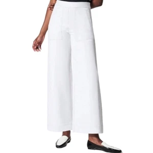 Neu mit Etikett Spanx hoch geschnitten 20479R kurz geschnitten weites Bein klassische weiße formende Hose zum Überziehen M - Bild 1 von 12