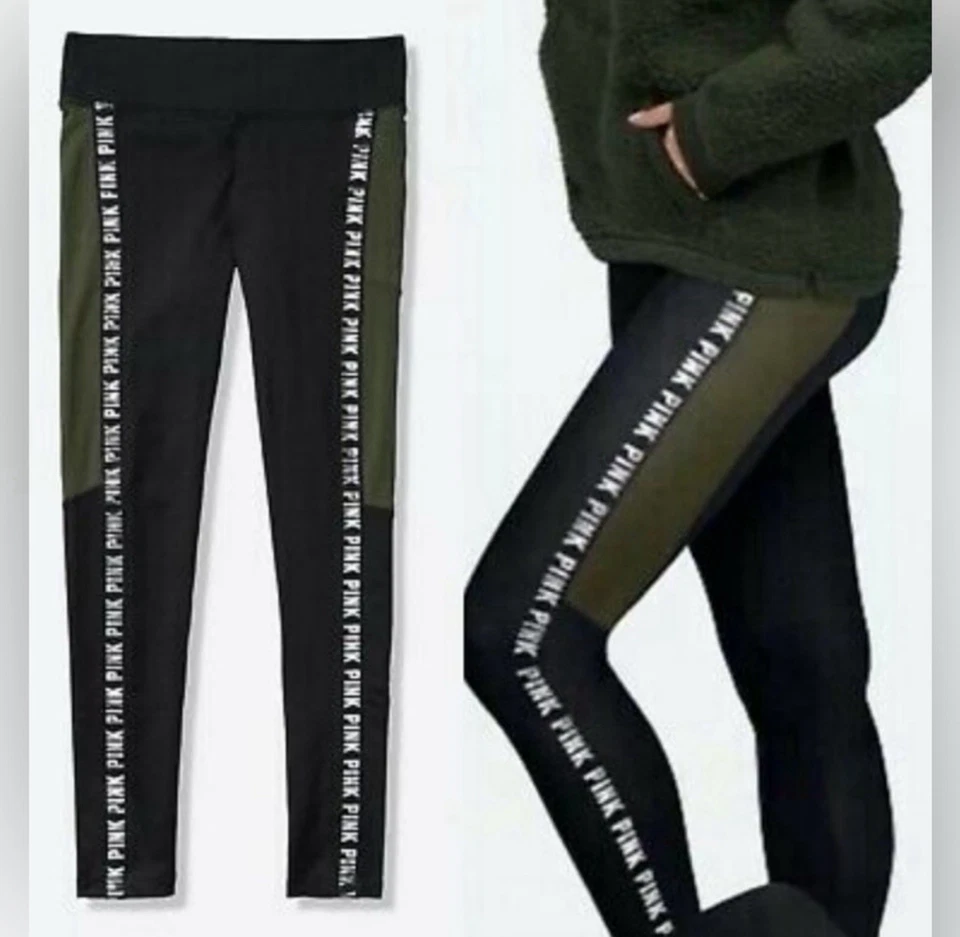 Leggings Victoria Secret verde oliva y negro bloques de colores talla pequeña nuevos sin etiquetas Foto 1 de 4
