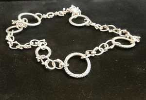 Michael Dawkins 925 Silver Stamped Signed Toggle Necklace 22" - Picture 1 of 6