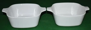 Menge 2 Vintage Corning Ware P-43-B Einfache Weiß 5" x 5" Auflaufformen - Bild 1 von 1