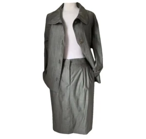 Max Mara Suit Grey size 10 made in Iitaly lana wool / silk 2-Pc - Picture 1 of 16