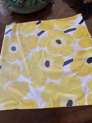 Marimekko Yellow Floral Print Pillow Cover Vintage 20x20” Guc MCM - Image 1 of 4