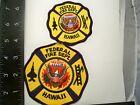 Federal DoD Honolulu Fire Dept. Lot de 2 patchs base militaire hawaïenne unités CFR