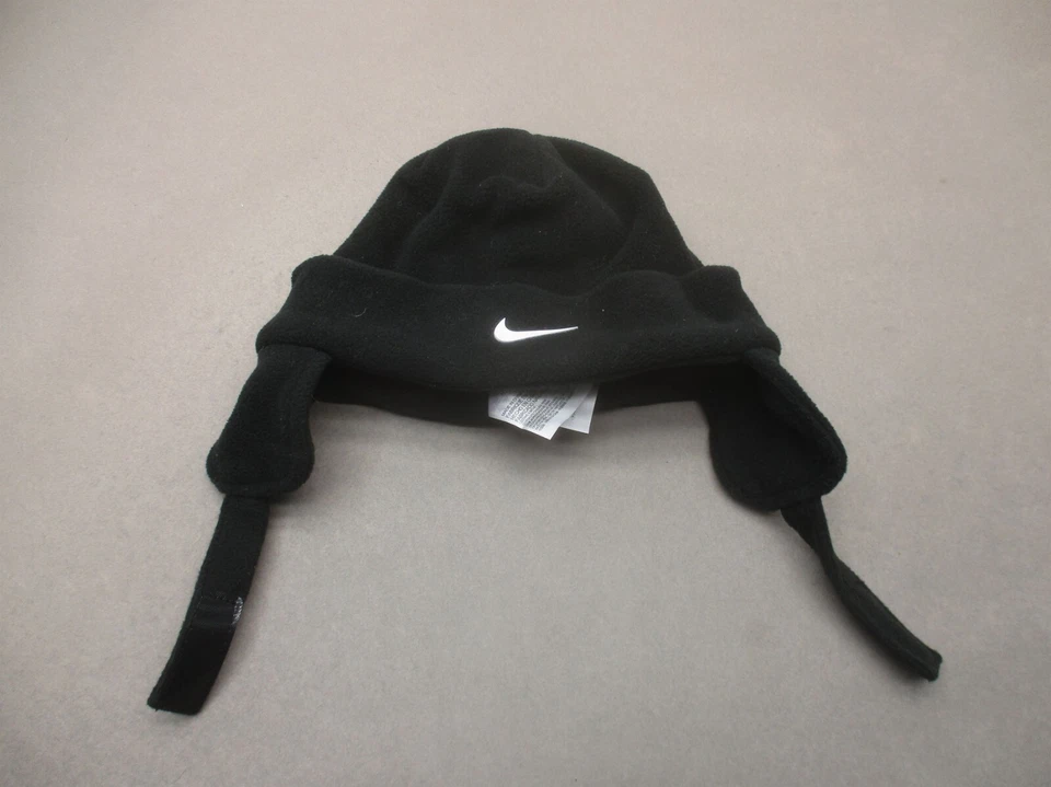 NWT Nike One Size Toddler Boys Black Tie Fleece Warm Soft Winter Trapper Hat 6E - Image 1 of 4