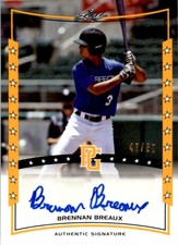 2014 Leaf Perfect Game Showcase Autographs Gold Brennan Breaux Auto /50 #ABB6