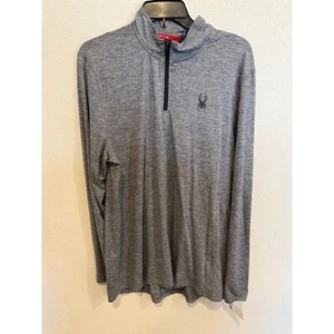 Spyder Active Wear camicia manica lunga taglia Large L usata in ottime condizioni grigio pullover 1/4 zip - Foto 1 di 5