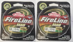 2 x Berkley Fireline Braid 125yds(110m) Moss Green 29.4kg(64lb) 0.28mm SALE - Picture 1 of 1