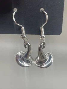 Hexenmütze Ohrringe mit Sterlingsilber Haken Hexe paranormal Halloween - Bild 1 von 3