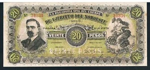 MÉXICO DE EJERCICIO DEL NOROESTE 20 PESOS 01.05.1915 S872 GEF-aAU - Imagen 1 de 2