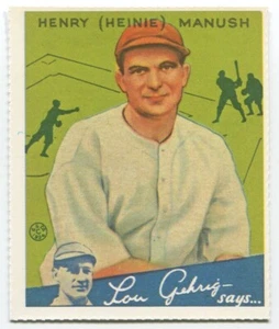 Dover reprint - 1934 Goudey #18 Heinie Manush Washington Senators - Picture 1 of 2