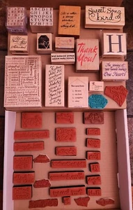 Lot of 99 Rubber Stamps- Words Phrases Letters- Perfect For Cards, Scrapbooking - Picture 1 of 12