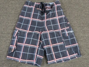 Beverly Hills Polo Club Board Shorts Mens Size Small Blue White Plaid - Picture 1 of 3