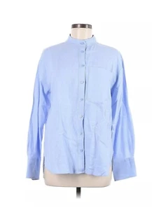 NWT Banana Republic Factory Store Women Blue Long Sleeve Button-Down Shirt L - Picture 1 of 8