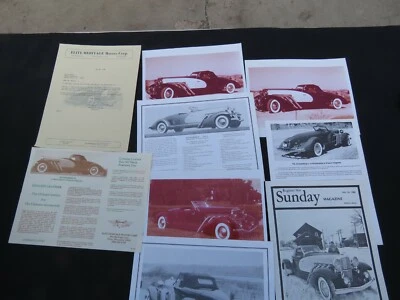 Large Lot of DUESENBERG II Auto BROCHURES SPECS PHOTOS INFO 1980 Foto 1 de 4