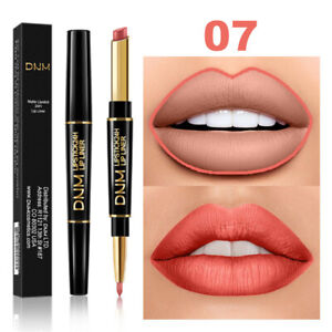 12 Color Waterproof Dual Lipstick Pen Matte Lip Liner Long Lasting Makeup pencil