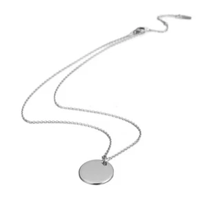 Halskette mit Gravurplatte Rund Anhänger Kette Gravur Personalisieren Gold Rose - Bild 1 von 14