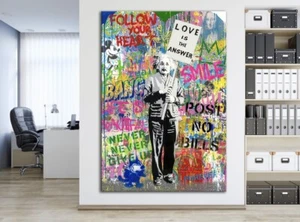 canvas Einstein Love Is The Answer canvas wall art Modern Abstract Home Decor - Picture 1 of 8