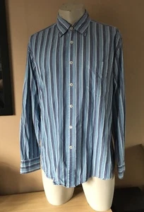 Mens Boden Blue Striped Shirt Size Large 48 Inch Chest Lovely Condition - Picture 1 of 6