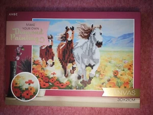 Diamond Painting Set "Pferde mit Blumen" 30 x 21cm - Bild 1 von 1