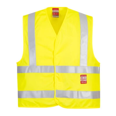 Portwest FR75 Hi Vis FR Work Safety Vest with Reflective Tape ANSI - Image 1 of 2