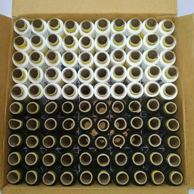 100 Pcs Set Assorted Black & White Polyester Thread Spool Spun Sewing Supplies - Image 1 of 2