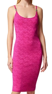 Versace Women La Greca Knit Dress Hot Pink Size 40R - Picture 1 of 4