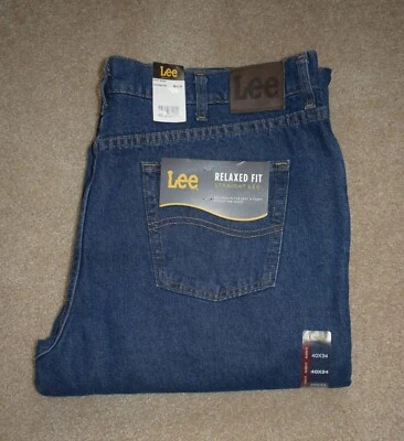 Nuevos Jeans Lee Para Hombre 40 X 34 Forrados de Vellón Calce Relajado Pierna Recta Denim Foto 1 de 4