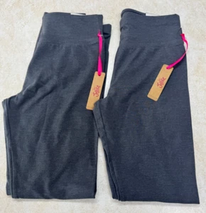 TWO JUSTICE GIRLS SIZE XL (16/18) SOLID LEGGINGS - GRAY - NEW WITH TAGS - Picture 1 of 9