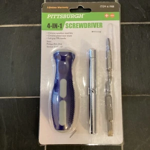 4-In-1 Screwdriver Soft Grip Handle - Pittsburgh, Vanadium Steel Phillips / Flat - Picture 1 of 3