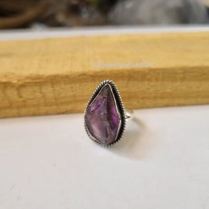 Anillo único de piedras preciosas de amatista cruda de plata de ley 925 anillo de promesa de regalo PG5253 - Imagen 1 de 3
