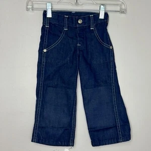 Vintage 1970s Kids Blue Jeans 70s Rough Housers Sears Size 3T Dark Denim Western - Picture 1 of 7