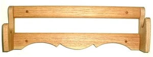 Estante de pistola de pared única de roble exhibición de escopeta - madera sin terminar - Imagen 1 de 1