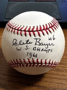 CLETE BOYER SIGNED AUTOGRAPHED OAL BASEBALL!  Athletics, Braves, Yankees! - Picture 1 of 2