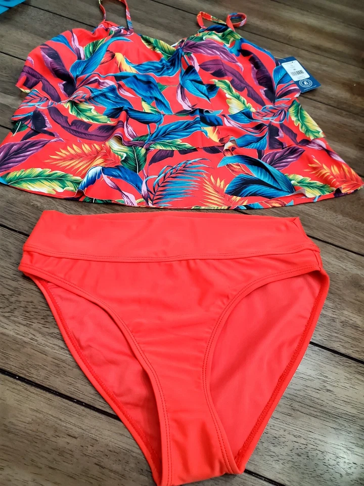 Conjunto Tankini Caribbean Joe Floral Triple Nivel para Mujer Foto 1 de 4