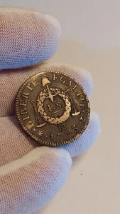 Very Rare Coin France 2 Soles 1793 Good Condition for Collection - Picture 1 of 4