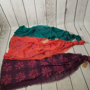NEU Infinity Schals Boho Hippie Zigeuner Schal Fransen MENGE 3 mehrfarbige Muster - Bild 1 von 7