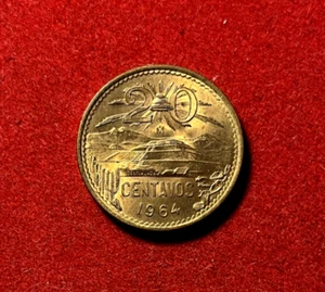 Mexico 1964 20 Centavos AU Bronze Coin KM#440 T2904a - Picture 1 of 2