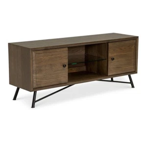 FINN RUSTIC INDUSTRIAL SCANDINAVIAN WOODEN OAK + STEEL ENTERTAINMENT UNIT - Picture 1 of 10