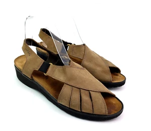 Naot Womens Size EU 40 US 9-9.5 Brown Leather Footbed Slingback Sandals - Picture 1 of 11