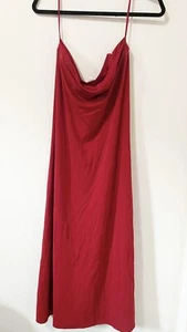 J Crew Strapless Midi Dress Red Dress Size 10 Polyester Rayon Blend Stretch - Picture 1 of 10