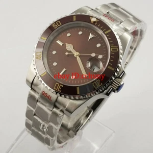 40mm brown Sterile Dial Sapphire Glass Luminous NH35 Automatic men's Watch - Picture 1 of 8