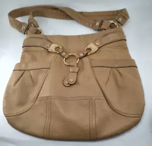 B Makowsky Tan Genuine Soft Leather Large Shoulder Bag. - Picture 1 of 4