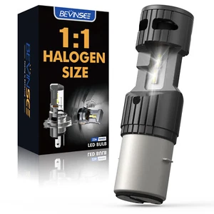 BA20D H6 LED Motorcycle Headlight Bulb Motorbike Hi/Low Beam Globes 6000K White - Picture 1 of 9
