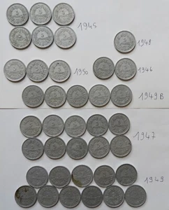 Lot x10 Pièces France : 5 francs Alu LAVRILLIER entre 1945 et 1950 - Imagen 1 de 13