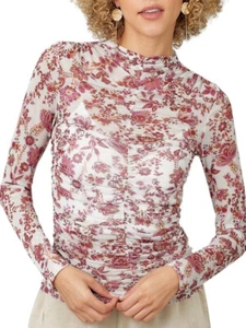 Ivory Mock Neck Ruching Top - Picture 1 of 6