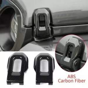 Carbon Fiber Hood Lock Latch Buckle Trim For Jeep Wrangler JL JT Gladiator 2018+ - Foto 1 di 12