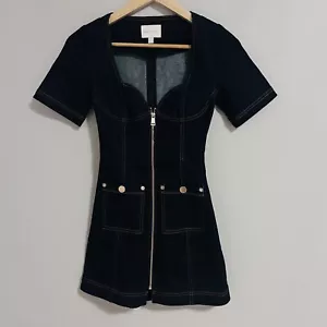 Alice McCall Bloomsbury Mini Dress Size 4 Denim Indigo Blue - Picture 1 of 11