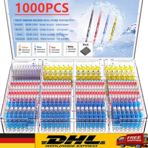 1000 x Lötverbinder Schrumpfverbinder Sortiment Stoßverbinder Kabelverbinder Set - Bild 1 von 20
