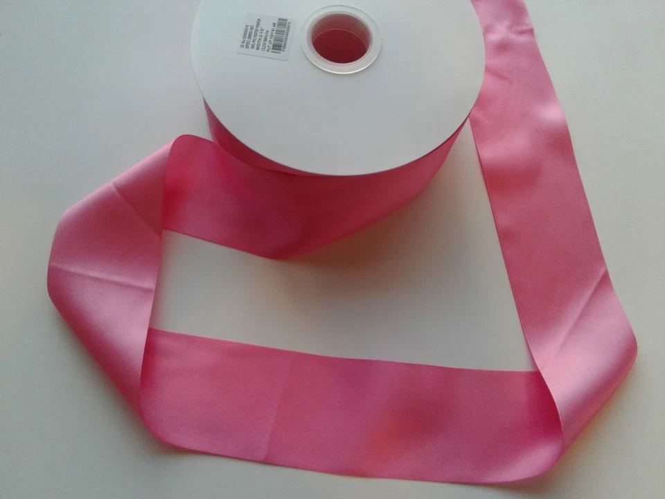 Wholesale 100 yards Single faced satin ribbon 2.5". Hot Pink 50 cents per yard - Image 1 of 1