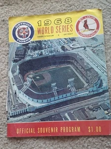 MLB Baseball 1968 Detroit Tigers Stadium Cardinals Souvenir Program Cover Page - Picture 1 of 3